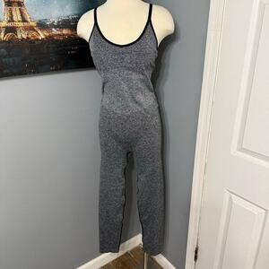 Victorias Secret Pink Seamless Workout Jumpsuit, Pure Black Marl, L